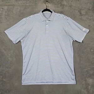 Holderness‎ Bourne Golf Polo Mens XL white blue striped *company logo